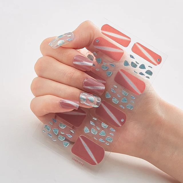 Four Sorts of Nail Stickers Fashion Nail Wraps Self Adhesive Manicure Decoracion Nail Strips Nail Sticker Set Nail Art DQ3-12
