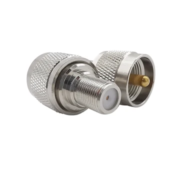 

4Pcs F Type Female Jack to UHF Male PL259 PL-259 RF Coaxial Adapter UHF PL259 Plug Connector for Antenna RG6 Cable Wi-Fi Radios
