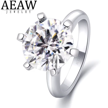 

3.0ct D color VVS1 Heart and Arrow Cut Round Moissanite Engagement Ring carat 9mm Real 18k White Gold