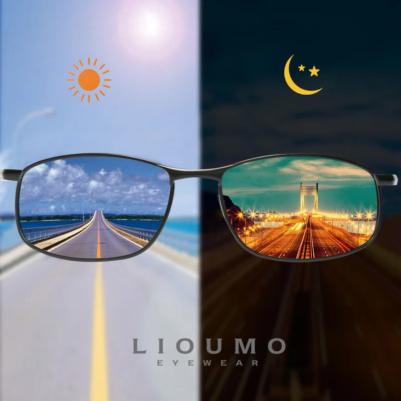 

LIOUMO Small Square Photochromic Sunglasses Polarized Men Driving Glasses For Women Anti-Glare Chameleon Eyewear lentes de sol