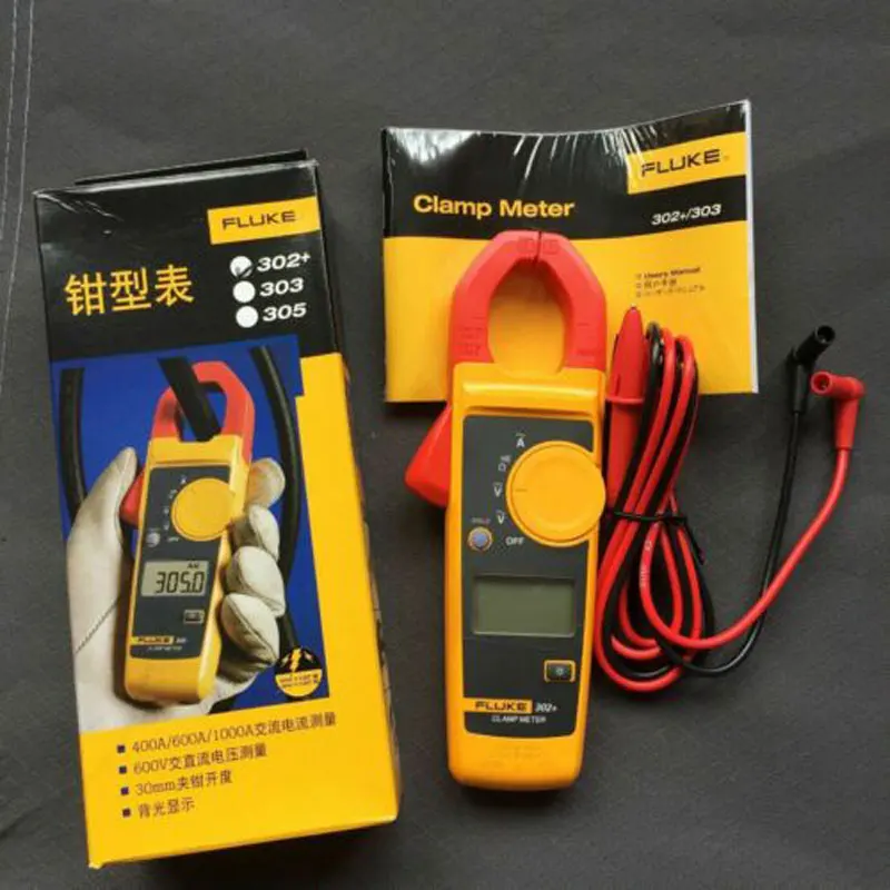 Flukeクランプ計フルーク302 電流計マルチメータacおよびdc高精度自動デジタルクランプメーター AliExpress