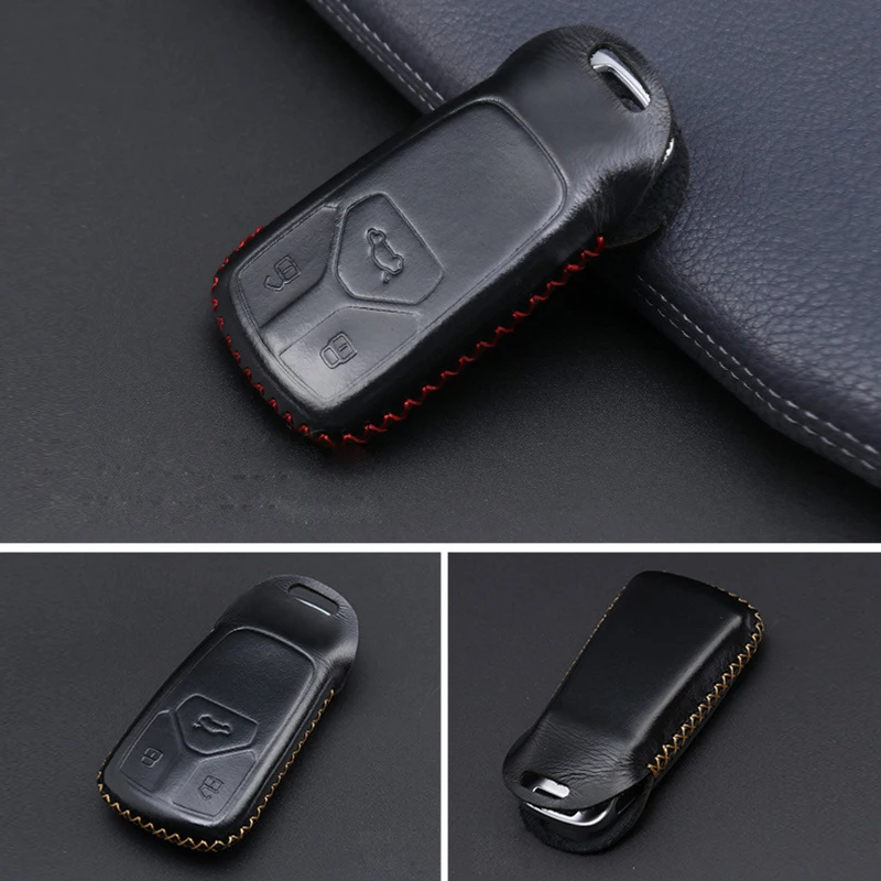 Кожаный чехол для ключей Audi Llavero для Audi Q7 A4 B9 A4L Q5L RS 4 RS 5 A5 S4 S5 Q7 E-tron SQ5 B9 Q5 TT TTS 8S чехол для ключей автомобиля
