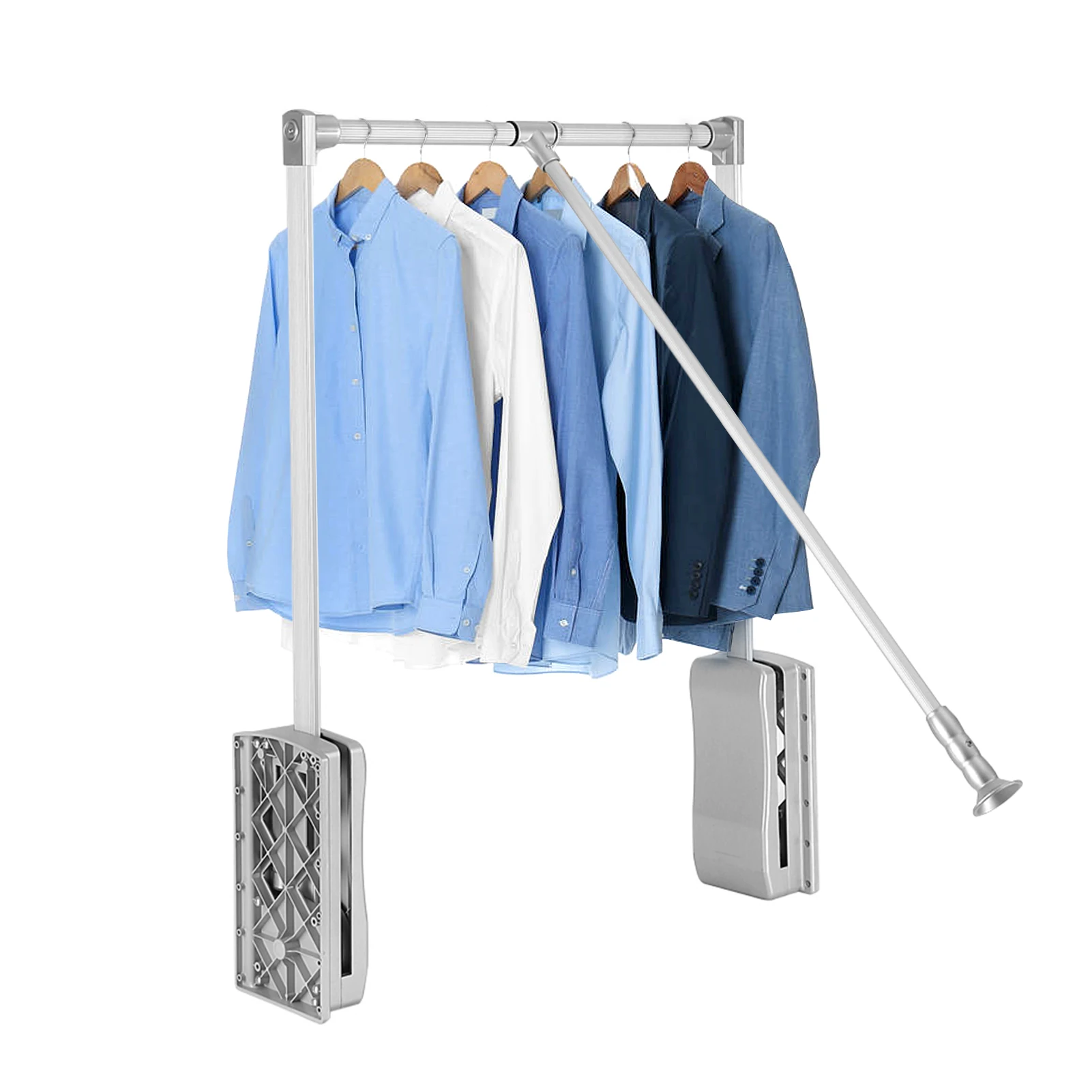 Lift/pull Down Wardrobe Rail Alumina Tube Adjustable Width Wardrobe