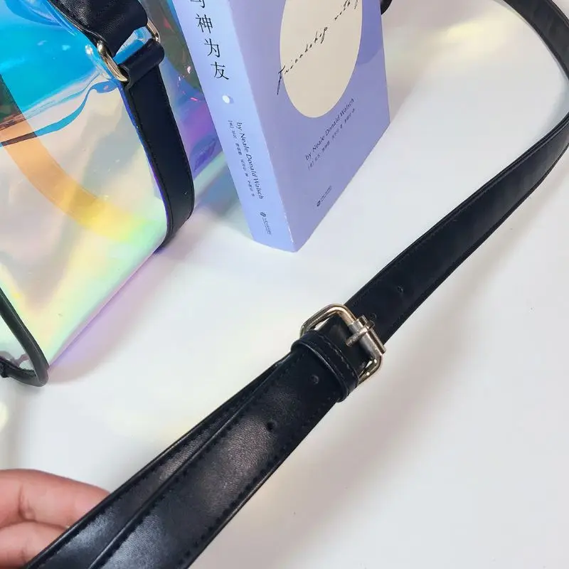 Fashion Travel Bag Women Large Capacity Portable PVC Shoulder Bag Holographic Weekend Luggage Tote