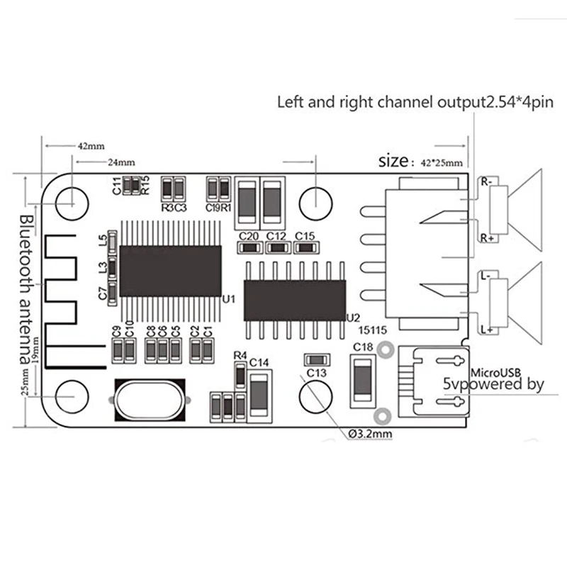 DC 5 в Micro USB мощность 3 Вт+ 3 Вт Bluetooth 4,0 аудио приемник плата беспроводной цифровой мини-усилитель Bluetooth модуль для динамика