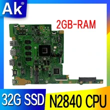E502MA материнская плата для ноутбука ASUS подходит для 1" ноутбуков E502MA E502M Mianboard W/(N2840 cpu+ 2GB ram+ 32G SSD) ТЕСТ ОК