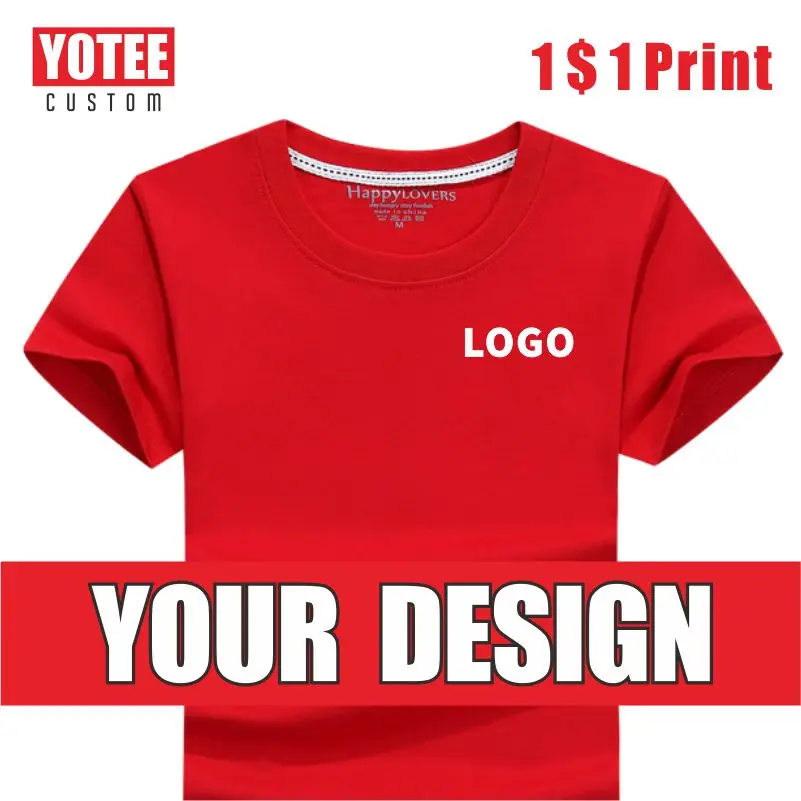 Детская Хлопковая футболка YOTEE2020 с коротким рукавом персональная школьная