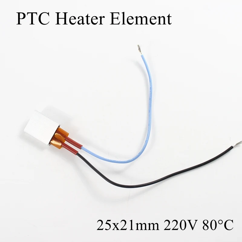 

1pc 25x21mm 220V 80 Degree Celsius Aluminum PTC Heater Element Constant Thermostat Thermistor Air Heating Sensor With Shell