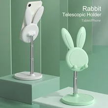 Coelho bonito desktop suporte do telefone portátil universal ajustável mesa tablet titular para iphone huaiwei ipad
