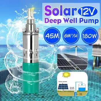 

DC 12V 180W Lift 45m Stainless Portable Water Deep Well Solar Pump for Farm Household Irrigation Stainless Steel Screw Pump