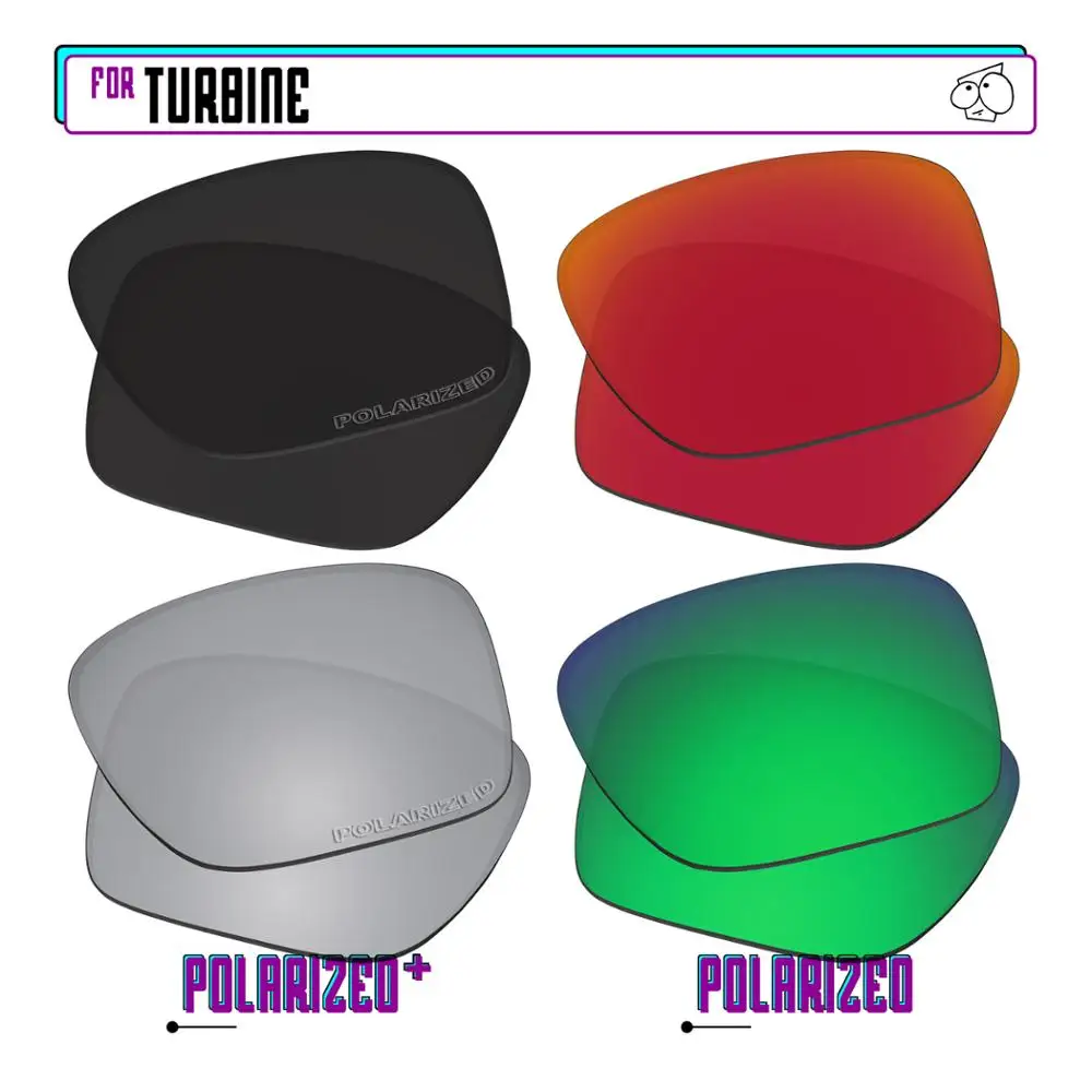 

EZReplace Polarized Replacement Lenses for - Oakley Turbine Sunglasses - BkSrP Plus-RedGreenP