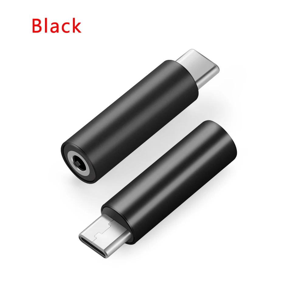 Цветной металлический type-C до 3,5 мм, AUX, разъем для наушников USB-C наушников аудио адаптер гарнитура конвертер аксессуары для телефонов - Цвет: black