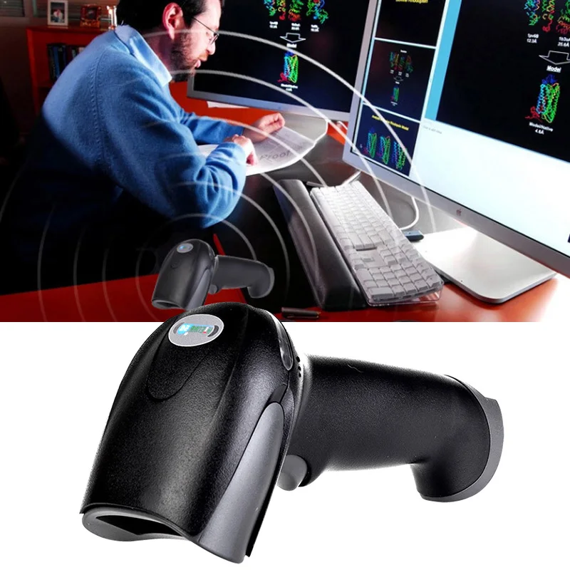 

1 Pcs Wireless Handheld Barcode Scanner Reader Long Range USB Portable for POS GV99