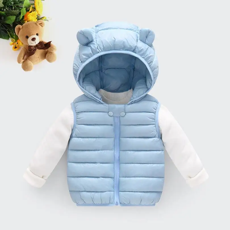 Children's Down Cotton Hooded Vest Warm Winter Sleeveless Kids Toddler Girls Boys Jacket Outwear Infant Baby Fall Clothes children vest