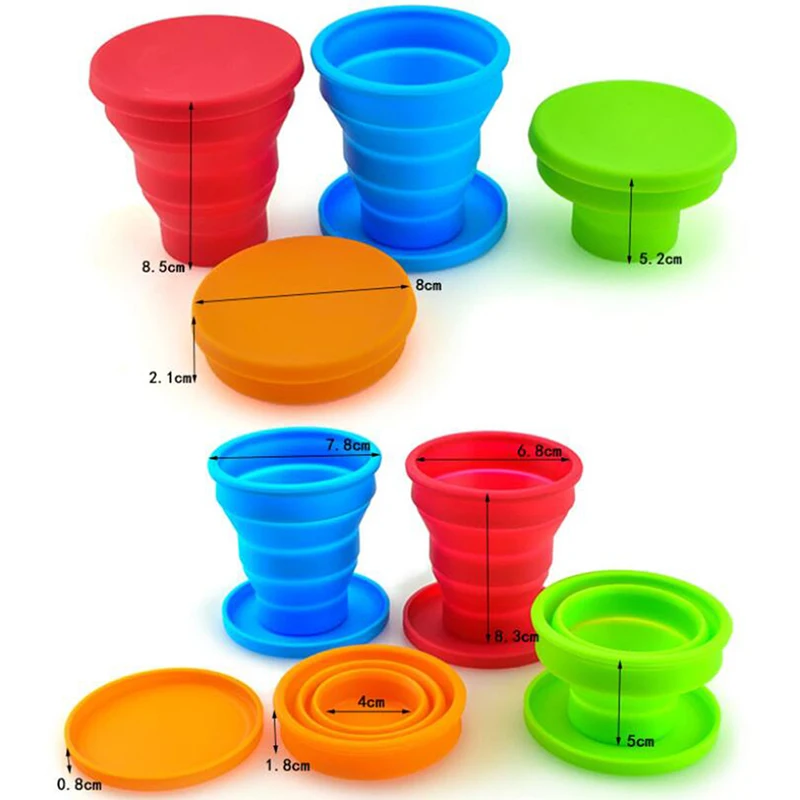 Portable Silicone Retractable Folding Water Bottl Outdoor Travel Telescopic Collapsible Drinking Bottle Folding Water Glass