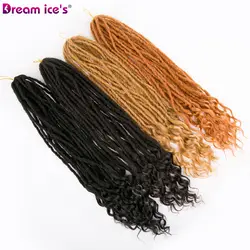 Синтетического черного и коричневого цветов богиня искусственные локоны в стиле Crochet, накладные волосы, 18 "Длинные Dream ice