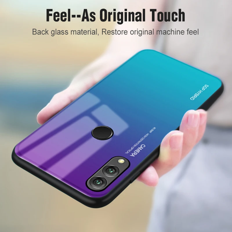 Градиентный чехол из закаленного стекла для huawei Honor 20 pro 10 9 8 lite светильник 8x чехол s бампер задняя крышка оболочка на honer 10lite 9lite