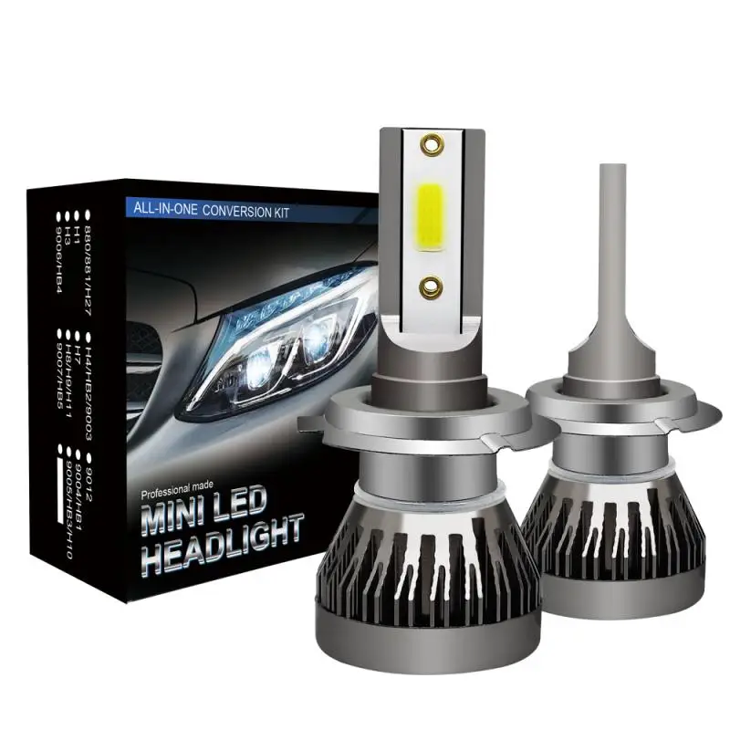 2pcs H7 Led Headlight Bulb Kit Mini 90 6000K 12000LM 12-32V White Super Bright Fog Light Headlight Lamps Car Light
