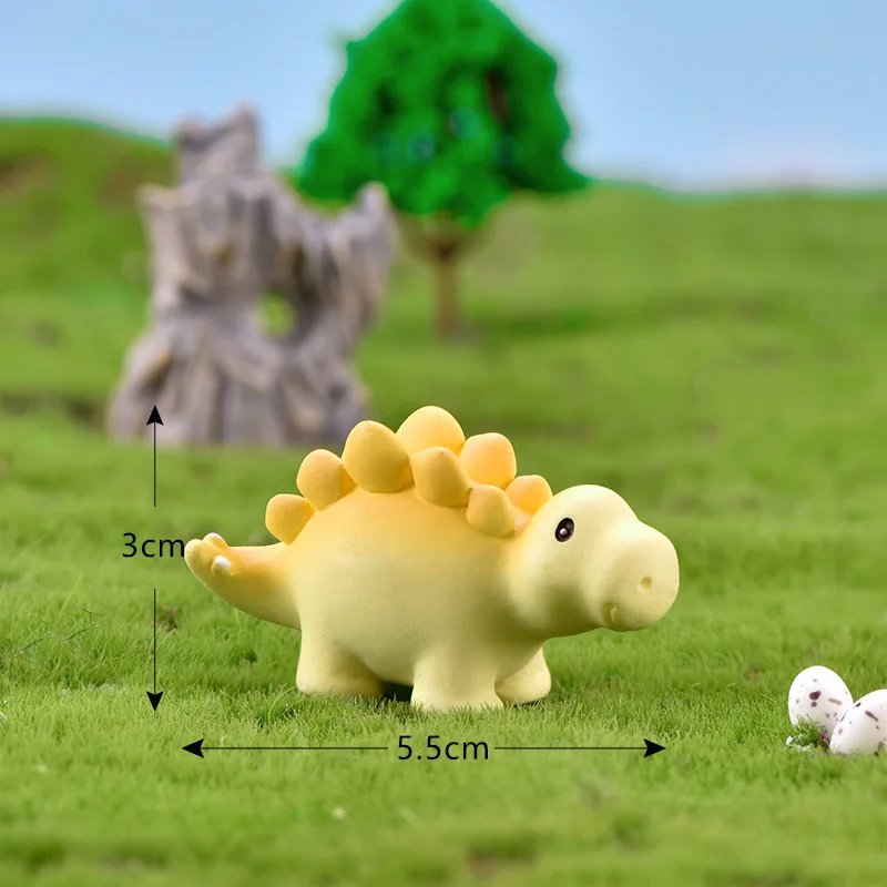 Статуэтка динозавра мультяшная модель животных пейзаж из мха смолы ремесло домашнее миниатюрное украшение для сада в виде Феи аксессуары - Цвет: Yellow