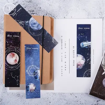 

30Pcs/Set Planet Bookmark Message Card Creative Paper Bookmarks Book Holder G92E