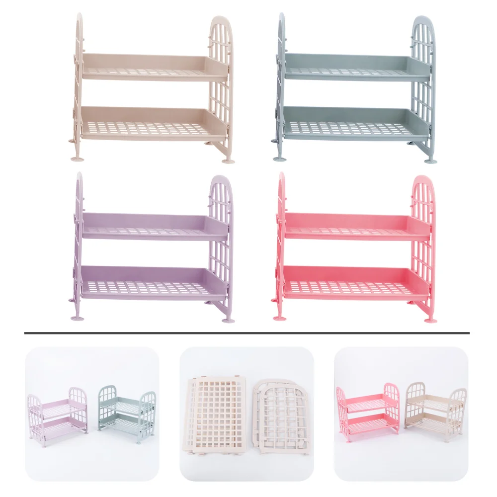 

4pcs Desktop Kitchen Storage Shelf Multi-layer Cosmetic Stand (Assorted Color)