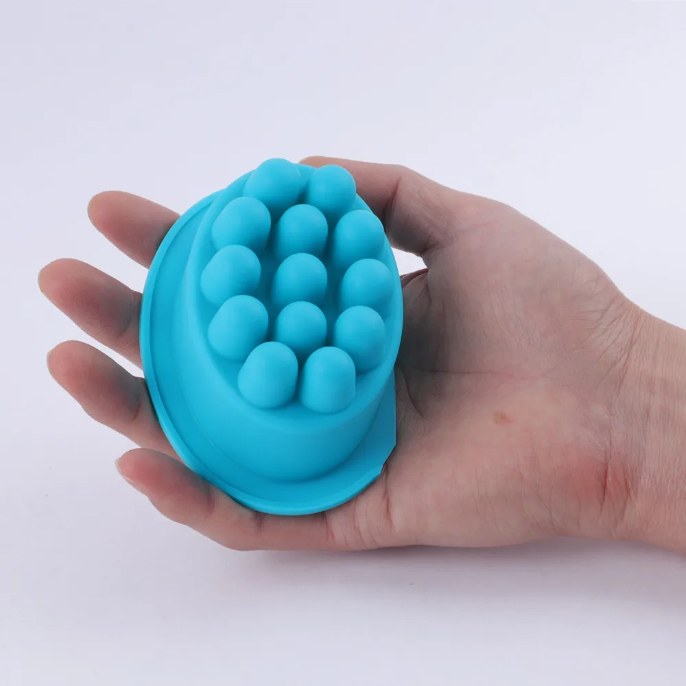 Single Hole 3D Silicone Soap Mold For Massage Therapy Bar Soap Making Tools DIY Homemade Oval Spa Soaps Mould Silicone Form