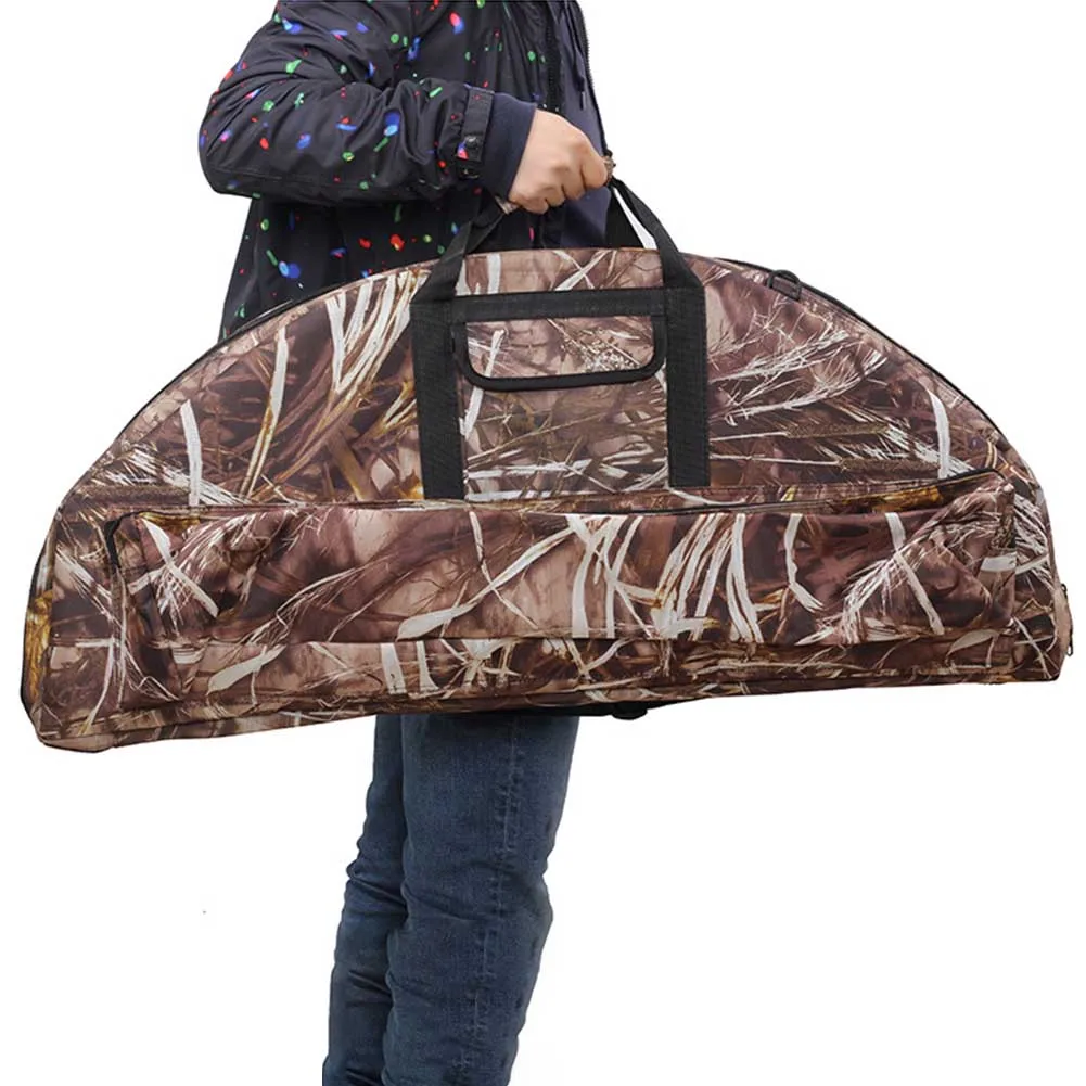 115cm Padded Archery Case Compound Bow Bag Waterproof Camouflage Printed Holder Oxford Cloth Protective Storage Hunting Gift