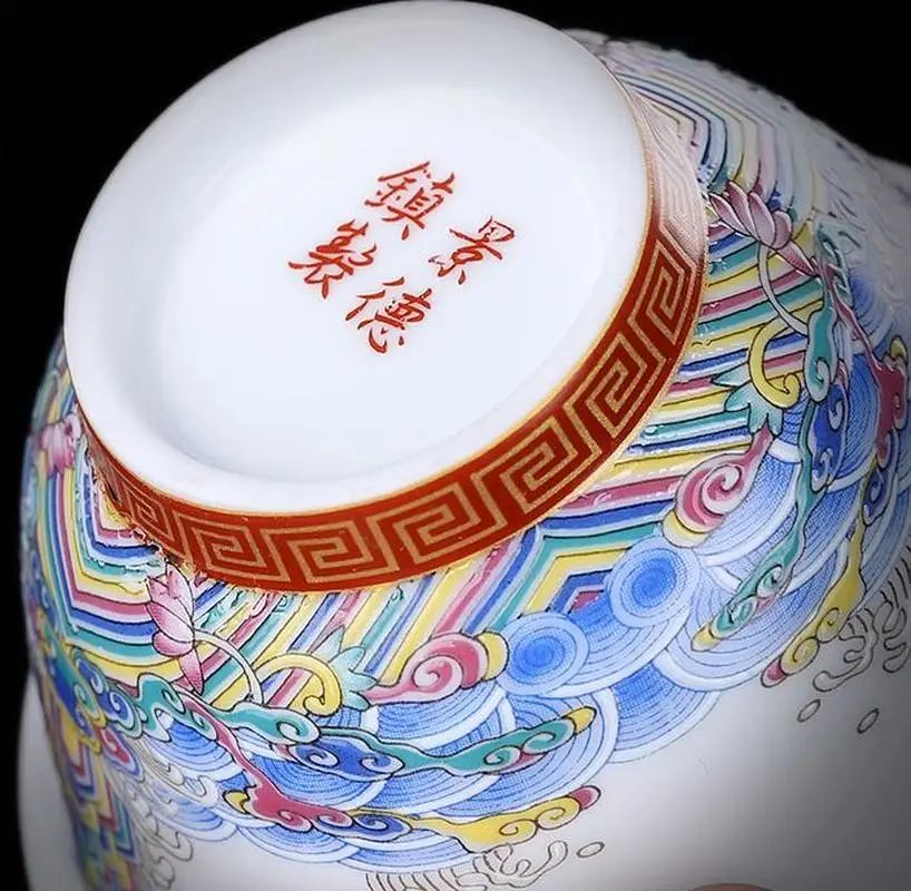 Керамическая эмалированная роспись Gaiwan синий и белый чай Tureen фарфоровая большая