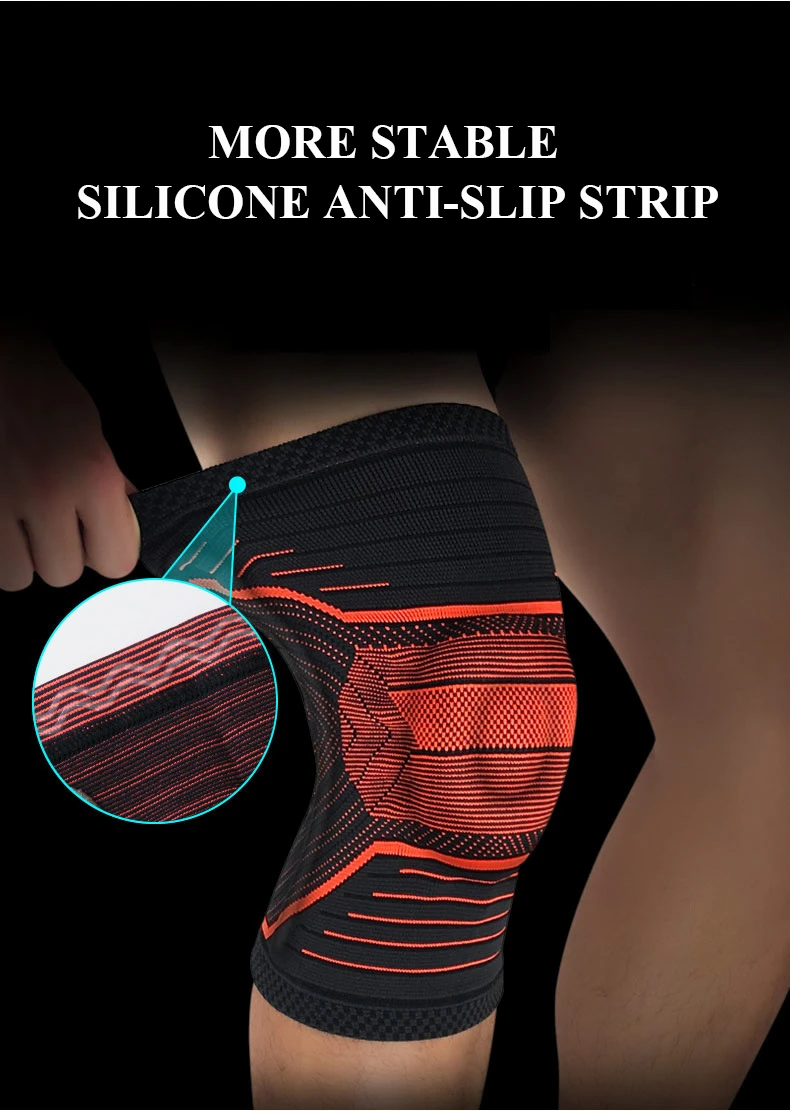 1 шт. эластичная 3D компрессионная Весенняя силиконовая подушка для колен фитнес тяжелая атлетика поддержка колена протектор спортивные тренировочные наколенники