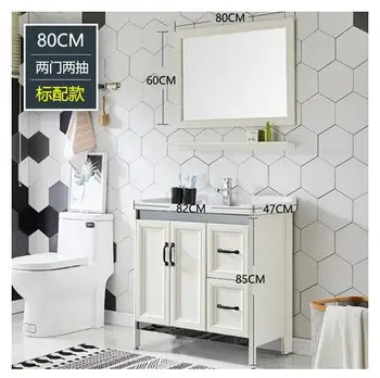 

Space aluminium bathroom cabinet combination small apartment bathroom sink floor-standing lavatory cabinet combination