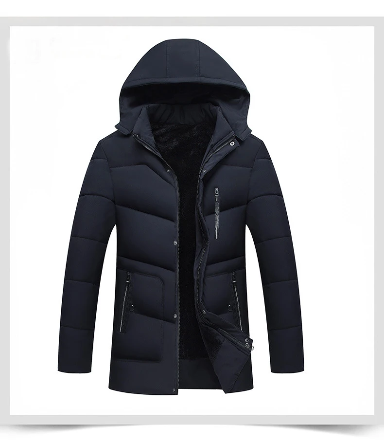 Мужская зимняя Вельветовая куртка средней длины с капюшоном, модное мужское зимнее пальто, толстый теплый пуховик, скидка 36