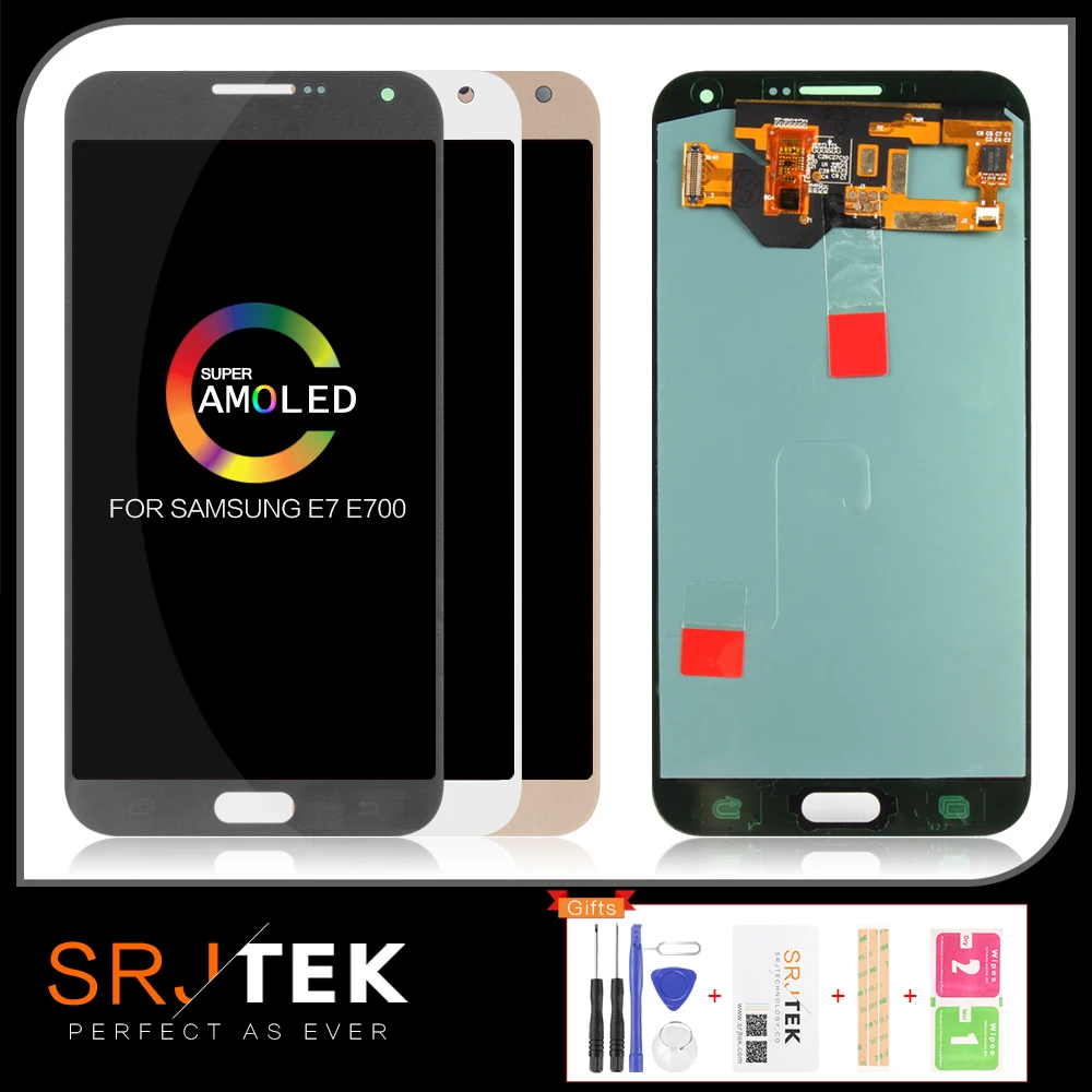 Супер AMOLED lcd для samsung Galaxy E7 E700 E700F E7000 E7009 lcd S дисплей кодирующий преобразователь сенсорного экрана в сборе Замена