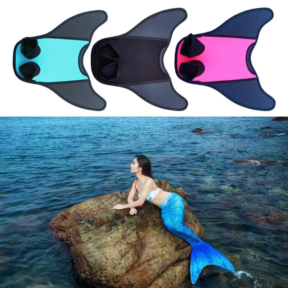 1Pc Mermaid Fin Flippers Easily Wear Tail Well Fitted Monofin Reusable Swim Fins One-piece Swimming Suit for Beach | Спорт и