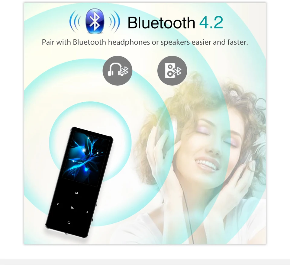 ICEICE MP3-плеер с Bluetooth сенсорными клавишами встроенный динамик 8 ГБ 16 ГБ 32 ГБ 40 ГБ HiFi портативный Walkman радио FM Запись MP 3