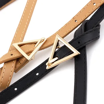 

Triangle belt female wild gown dress belt decoration triangle buckle casual jeans thin belt ladies fashion off white belt