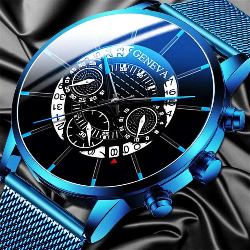 1 шт. мужские часы Reloj Hombre Relogio Masculino из нержавеющей стали с календарем кварцевые