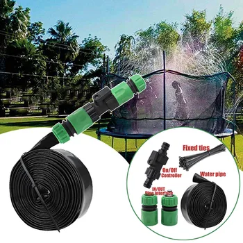 

Summer Children's Trampoline Sprinkler Set Durable Safe Multifunctional Water Cooling Pipe Toy for Outdoor Garden Yard Park