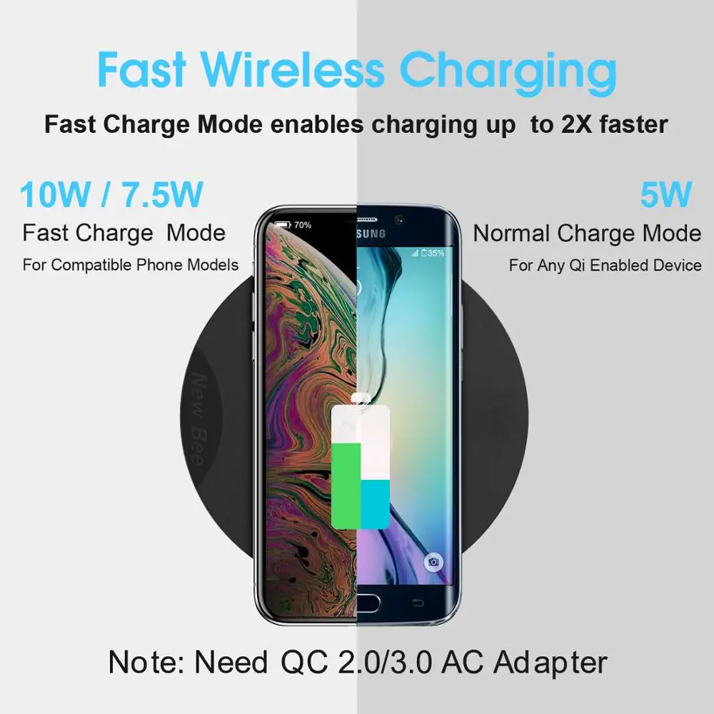 Original Fast Wireless Charging Headphone Stand metal 5W 7 5W 10W Fast Charging Speed Headset Holder with LED For All Qi Phone