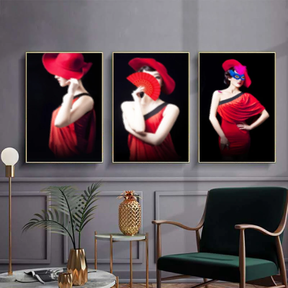 Modern Woman Image Decorative Painting Nordic Posters And Prints Wall Art Canvas Decoratie Woonkamer Picture Decor | Дом и сад