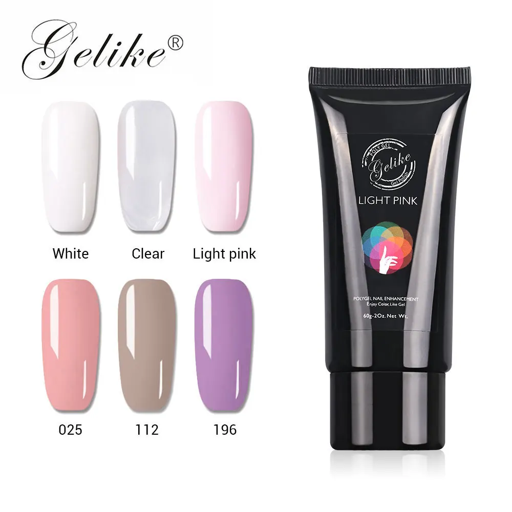 

60g Poly Gel Finger Extension Clear Pink Jelly Polygel Quick Building Nail Art Tips Extend UV Builder