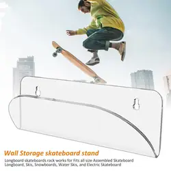 1 Set Acrylic Skateboard Rack Fixing Tightly Easily Install Skateboard Wall-Mounted Bracket Displaying Rack for Snowboard