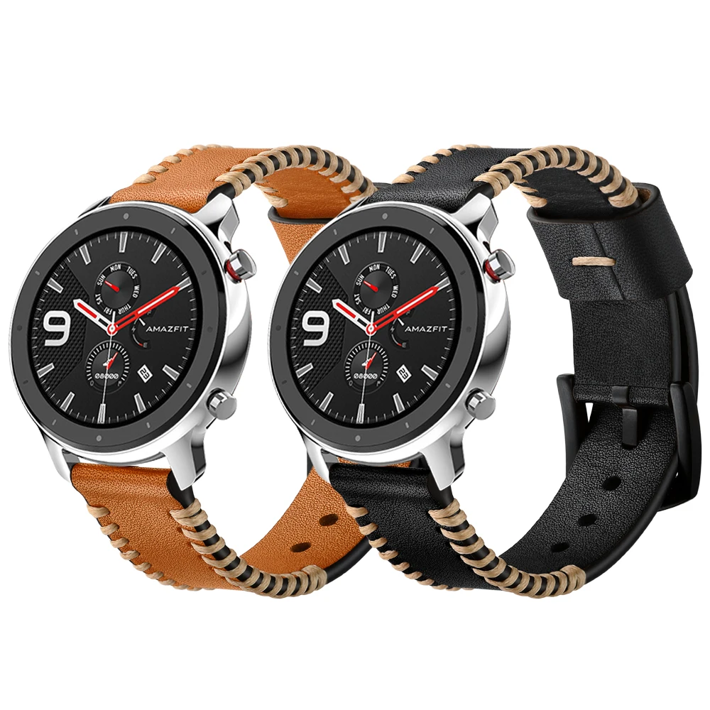 Кожаный ремешок для часов Huami GTR ремешок для Xiaomi Amazfit gtr 47 мм/Amazfit gtr 42 мм Смарт-часы браслет скелет-как
