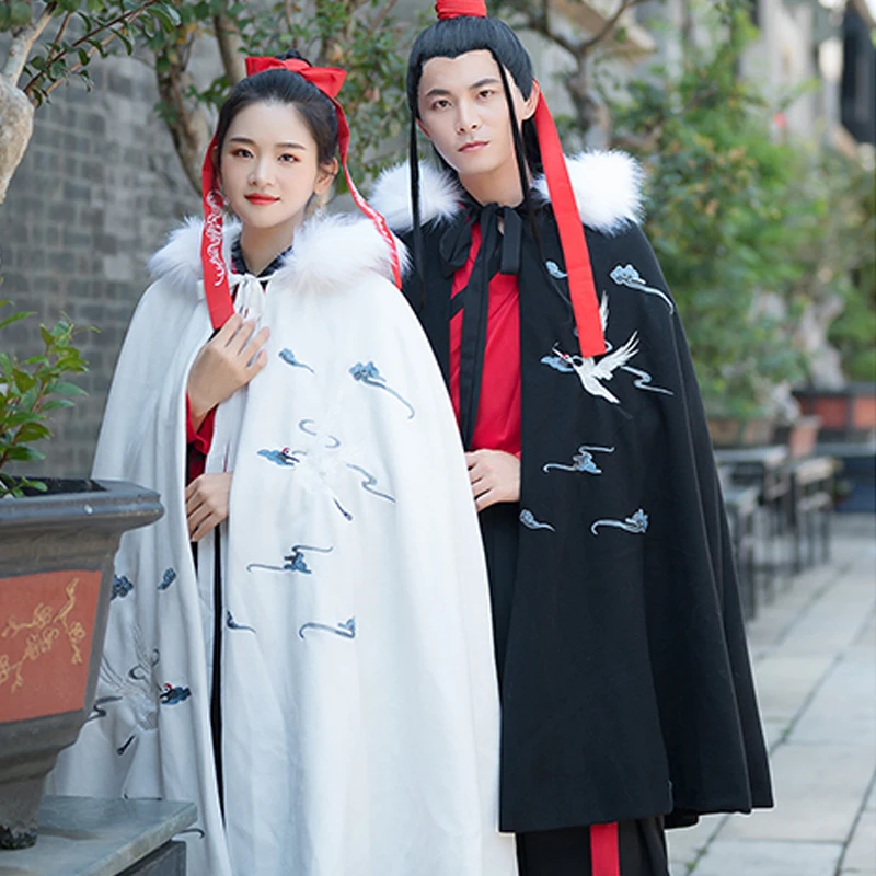 Пальто Hanfu для женщин и мужчин традиционная китайская осенне зимняя накидка