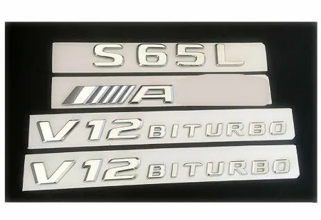 Хром для SL65 AMG V12 BITURBO Багажник крыло значки Эмблемы Mercedes Benz|Эмблемы| |