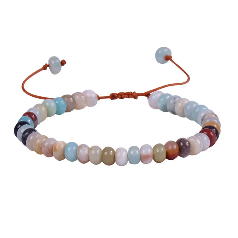 2 Плетеный браслет ручной работы очаровательные натуральные камни Amazon Stone Pulsera браслеты бусины из амазонита мужские и женские шикарные браслеты унисекс - Окраска металла: 2