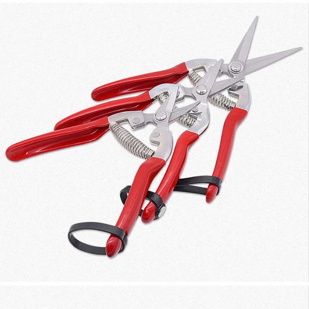 Garden Scissors Pruning Shears Garden Tools Garden Pruner Anti-slip Pruner Micro-Tip Pruning Snips Leaf Trimmer Straight Scissor Plant Tool