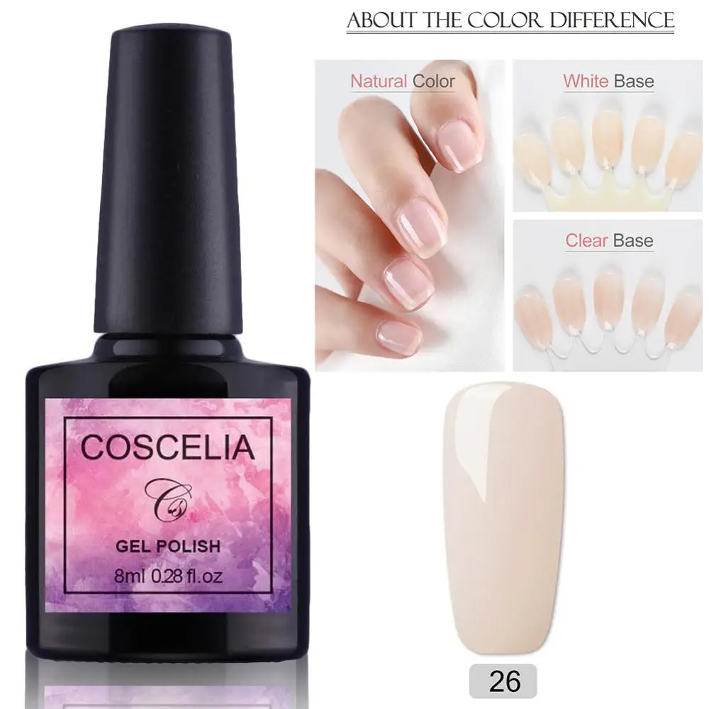 NO.26 COSCELIA 8ML40 цветов УФ гель лак для ногтей маникюрные инструменты для дизайна ногтей долговечный впитывающий гель для ногтей - Цвет: NO.26
