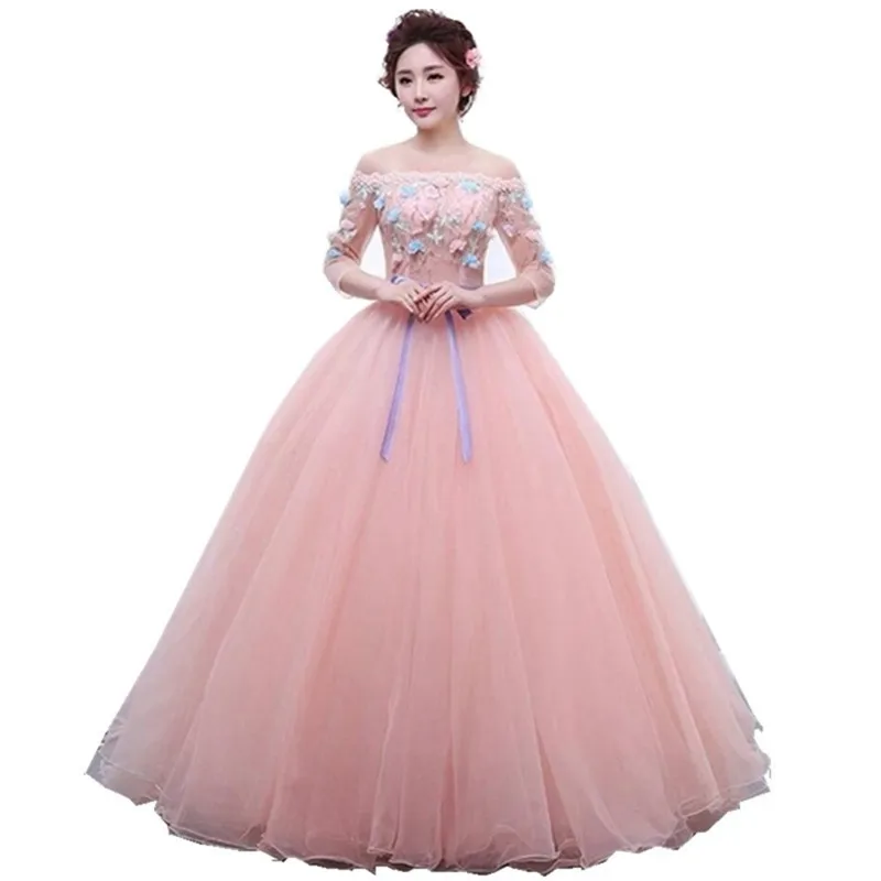 Vestidos Quinceanera 15 Anos бальные Платья пышные платья новое платье для выпускного вечера с аппликацией для вечерние платья с v-образным вырезом Vestido 0008