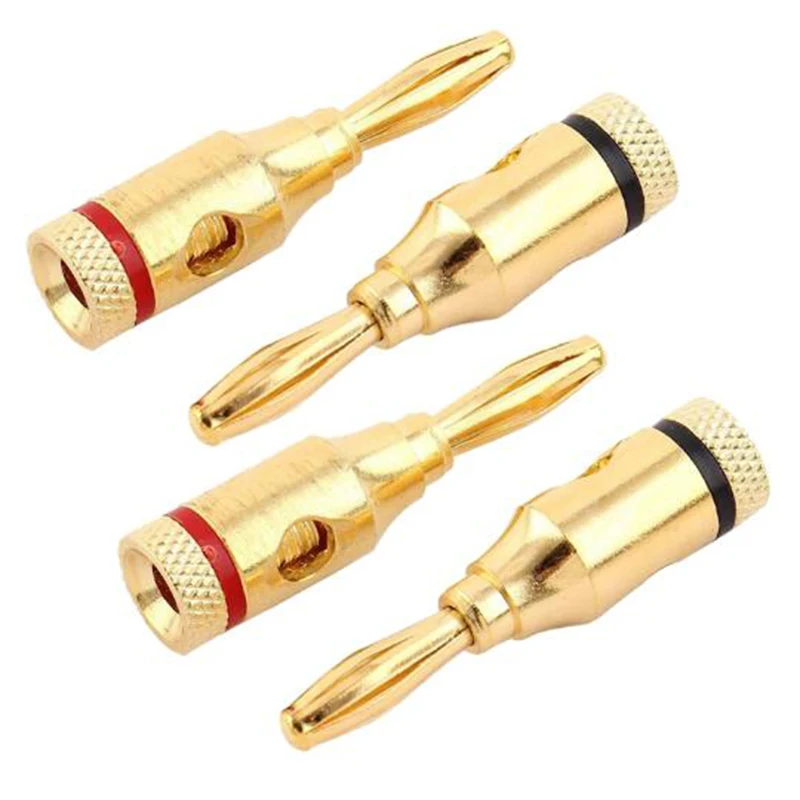 

12pcs 24k Gold-Plated Musical Cable Wire Banana Plug Audio Speaker Connector Plated Musical Speaker Cable Wire Pin Connector