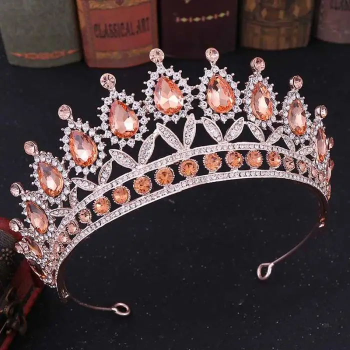 FORSEVEN Vintage Handmade Rhinestone Crown Luxury Headbands Bridal Weeding Tiara Women Party Jewelry Accessories JL